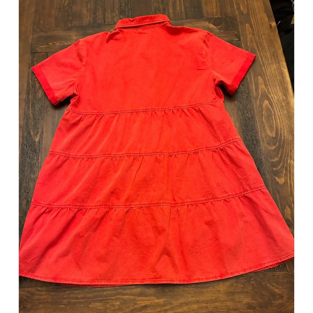 Red Denim Babydoll Dress, Women's size 2XL - Picture 3 of 4